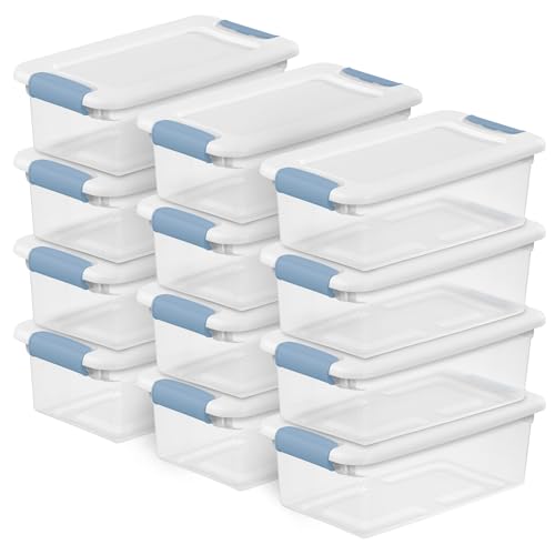 Sterilite 6 Quart Latching Storage Boxes with Lids - 12 Pack