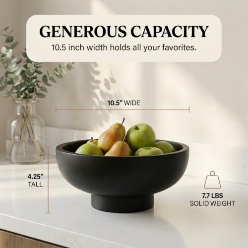 Black Decorative Concrete Bowl - Modern Home Décor & Fruit Centerpiece - Variation of THIS listing
