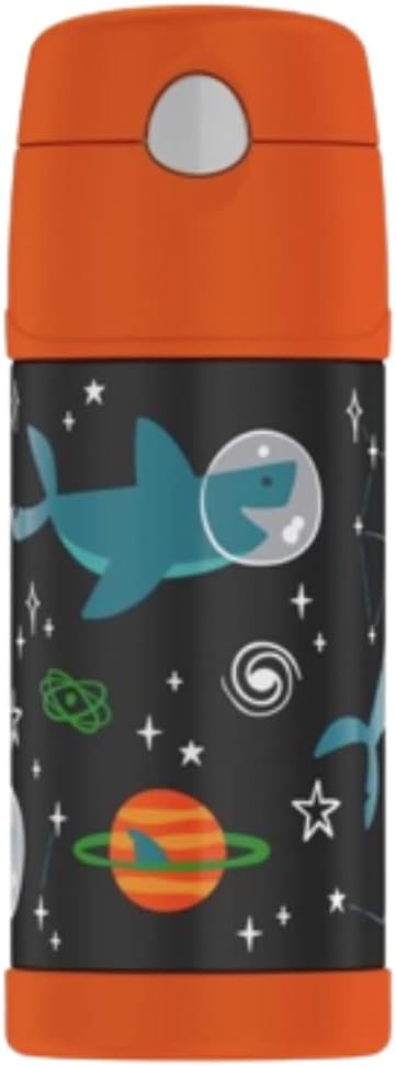 THERMOS FUNTAINER F4101 Stainless Steel Kids Bottle - 12 Ounce | Space Shark Design