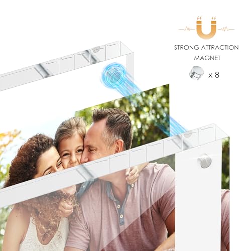 Fisnish 5x7 Acrylic Picture Frame Set of 6 - 20mm Thick Tabletop Display, Includes Variation of 6 Sets