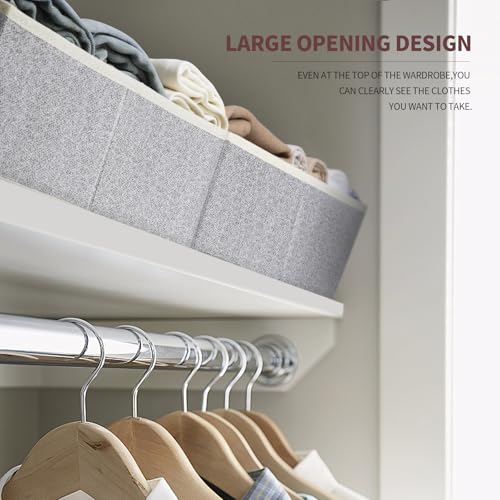 Large Closet Organizer Bins - 18 Pack Fabric Storage Cubes with Handles, Trapezoid Design