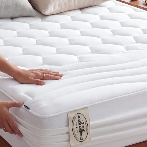 Bedsure King Mattress Pad with Deep Pocket, White, 78x80 Inches