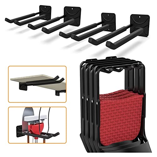 Garage Storage Hooks 4-Pack - Heavy-Duty Wall Mount Tool Organizer, 12.4 Inch