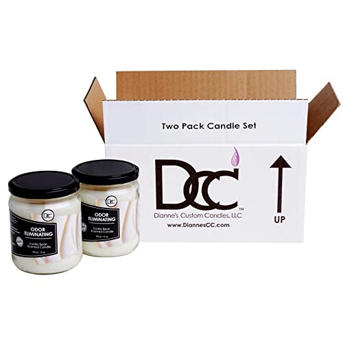 Vanilla Scented Odor Eliminating Candle Set - 2 Pack, 80 Hour Soy Blend