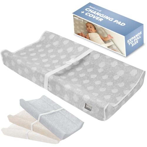 Jool Baby Gray Cloud Pattern Changing Pad with Washable Cover - Infant Diapering