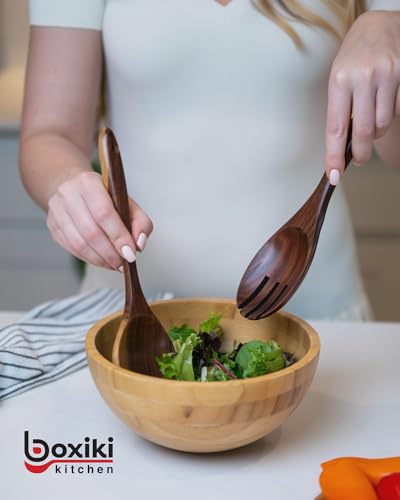 Luxury Teak Wood Utensil Set - 6-Piece Kitchen Cooking Tools Including Spatula & Spoons
