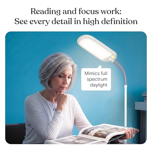 Brightech Litespan LED Floor Lamp with Dimmer & Adjustable Neck - Alpine White
