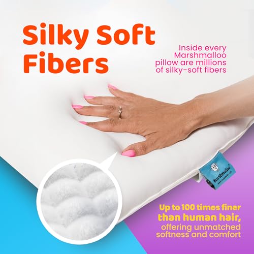 Marshmalloo Soft Cooling Bed Pillow for Stomach Sleepers, Standard Size
