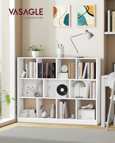 11 Cubes Storage Organizer Bookshelf - Cloud White, 49.6 x 9.4 x 39.4 Inches
