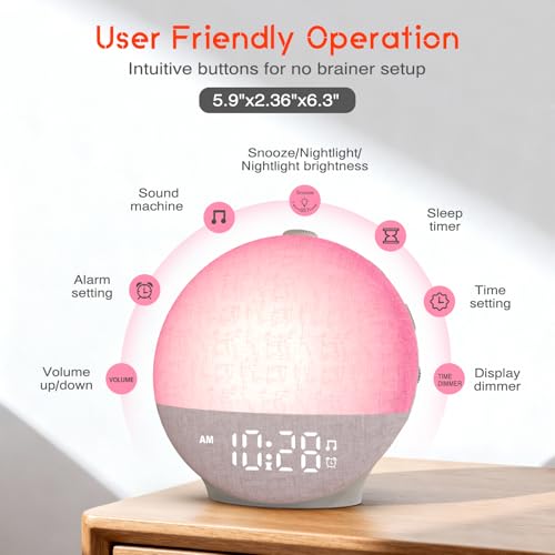 Putty Sunrise Alarm Clock with White Noise Machine & Sunset Simulation