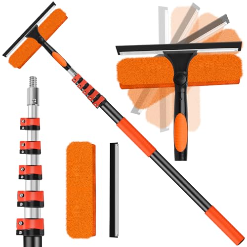 ACTREY 30FT Window Cleaning Kit with 10.65in Squeegee & 24FT Extension Pole