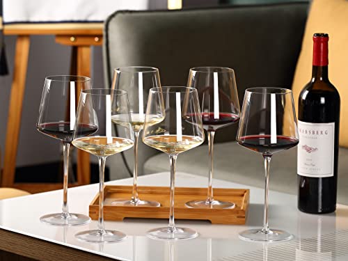 6 Pack Lead-Free Crystal Wine Glasses Set - 6-18oz Hand Blown Stemware