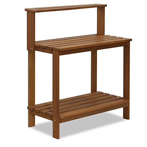 Furinno Tioman 3-Tier Outdoor Potting Bench with Storage Shelf - Natural