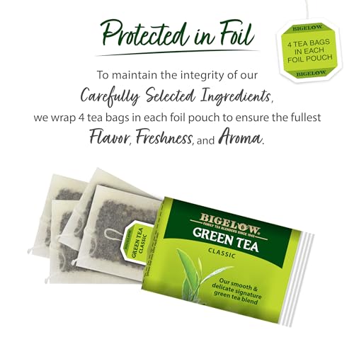 Green Tea Bags - 40 Count Pack of 6 | Classic Delicate Green Tea