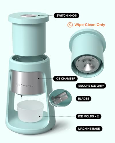 Electric Ice Shaver Machine - Blue 130W Snow Cone & Slush Maker with 2 Cups