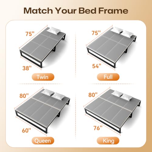 King Size Bunkie Board 76x80'' - Breathable Support, Noise-Free, Moisture Resistant Oxford Fabric, Low Profile Bed Foundation - King Variation