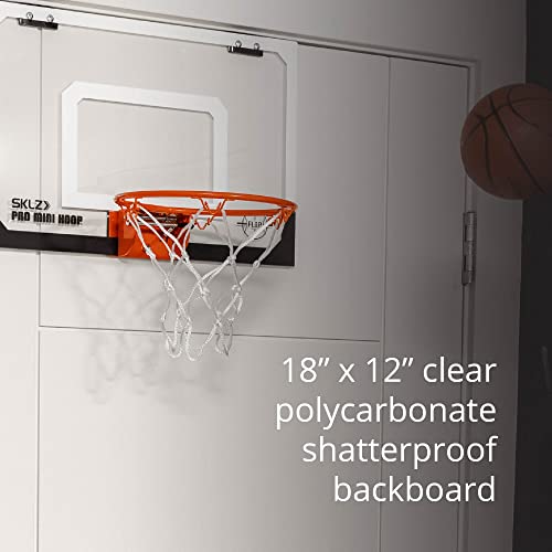 Mini Indoor Basketball Hoop with Flip Rim, Shatterproof Backboard, Door Mount