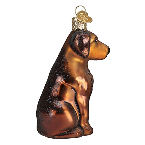 Old World Christmas Chocolate Labrador Dog Ornament Holiday Decor - Hand-Painted Glass