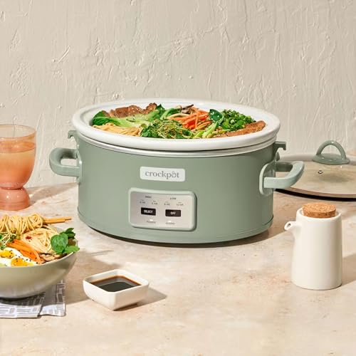 Crock-Pot 6 Qt Locking Lid Slow Cooker - Green, Programmable & Travel-Friendly