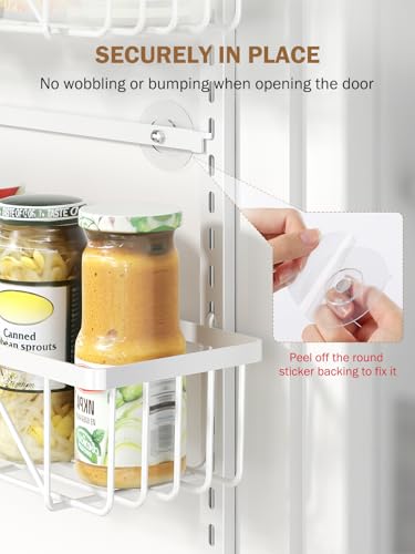 White 12.5-Inch 9-Tier Over the Door Pantry Organizer - Adjustable Metal Spice Rack