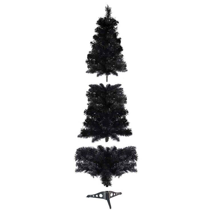 MOJUN 90cm Artificial Christmas Tree with Plastic Stand Holder Base – Black