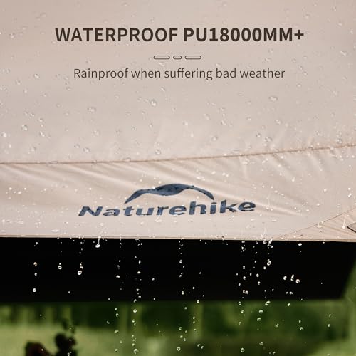 Naturehike 16.4 x 12.5 ft Waterproof Camping Tent Tarp with Poles & Rain Shelter