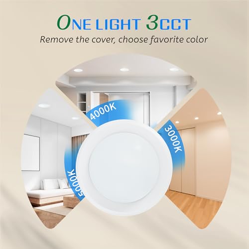 ECOELER 5/6 Inch LED Disc Light 16.5W 1100LM Dimmable 3-Color CCT - Flush Mount Ceiling Light, 24 Pack