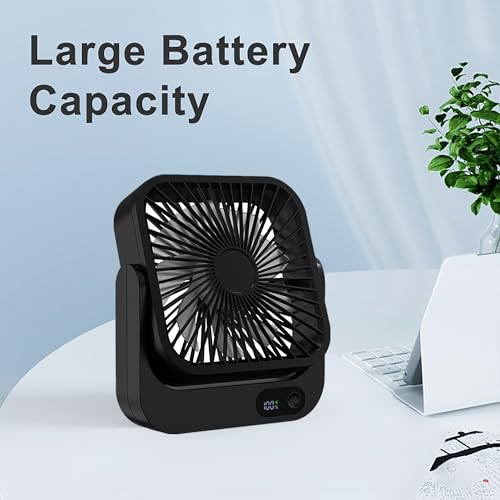Black 2-Pack Cruise-Approved Magnetic Portable Fan with 5000mAh Battery & 5 Speeds