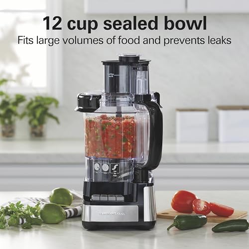 Hamilton Beach 12-Cup Food Processor & Vegetable Chopper with Snap & Stack Technology