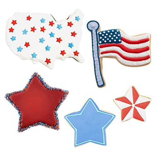 Ann Clark 4th of July Patriotic Cookie Cutter Set - Made in USA, 5 Pieces