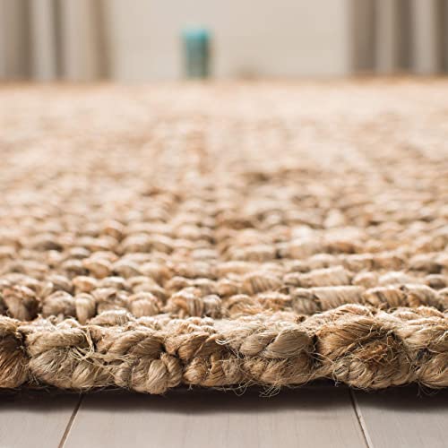 Natural Fiber Jute Accent Rug 3x5 Rectangular - Handwoven Coastal Style