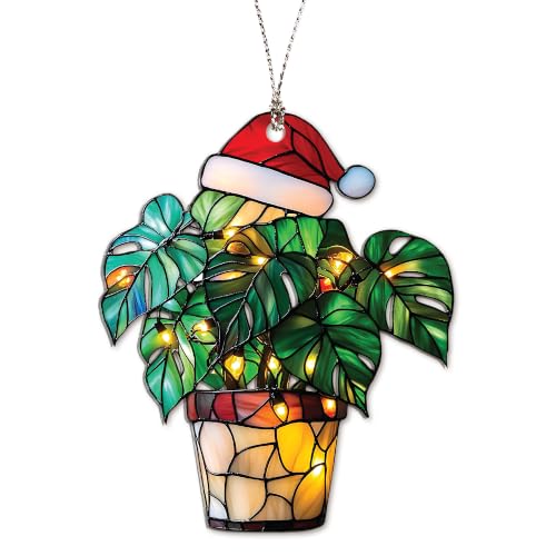 Acrylic Plant Suncatcher Christmas Ornament for Plant Lovers - Holiday Decor