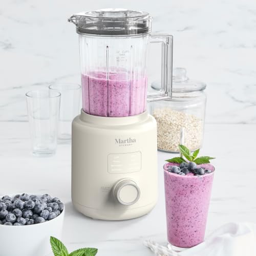 Martha Stewart Linen Cream 50oz Countertop Blender with 3 Speeds & 5 Presets