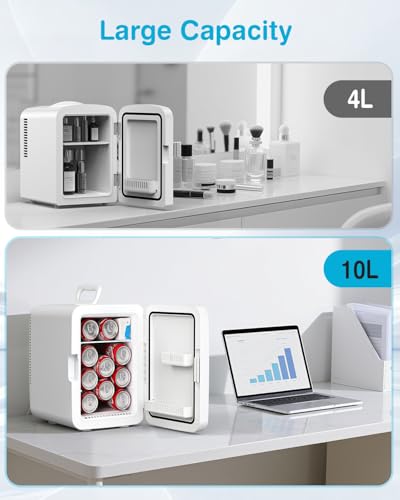 Antarctic Star White Compact Mini Fridge 10L Portable Cooler for Beverage & Makeup