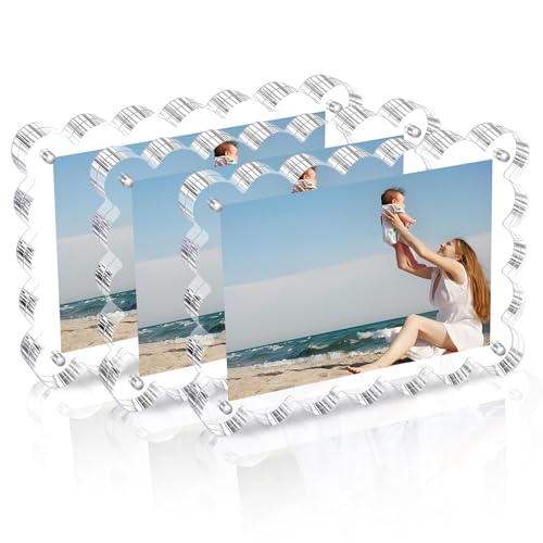 3-Pack 4x6 Acrylic Picture Frames - Double-Sided Tabletop Display Set