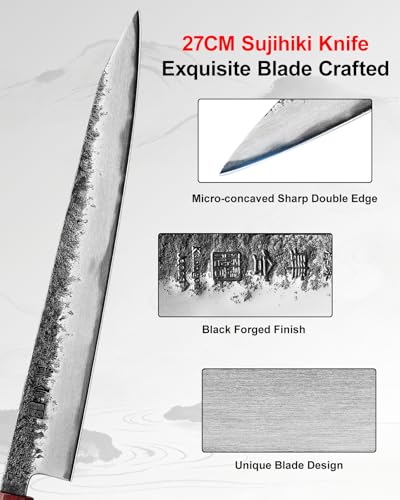 Japanese Carving Knife 27cm AUS-8 Steel Sujihiki for Sushi & Meat