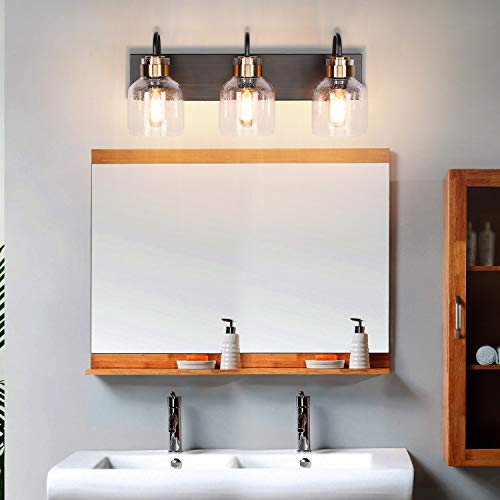 Oil Rubbed Bronze Bathroom Vanity Light Fixture 3-Light Wall Sconce Vintage Style