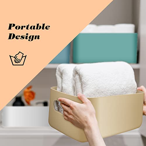 OWill 7-Pack Large 7.2L Plastic Storage Baskets for Home & Classroom Organization