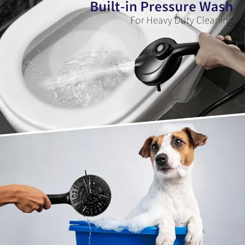 Filtered Handheld Shower Head with Magnetic Adjustable Matte Black