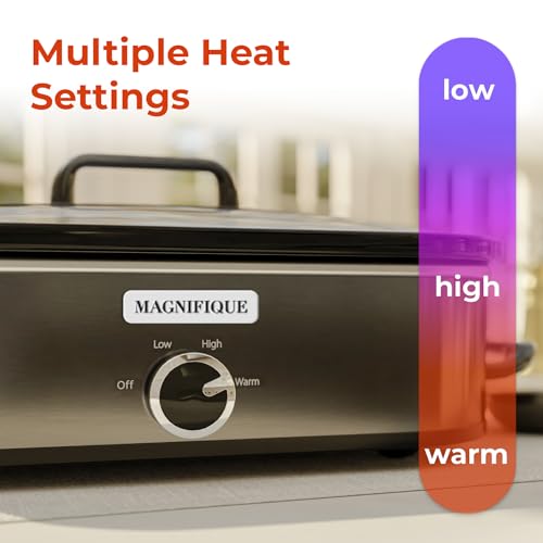 Magnifique 4-Quart Square Slow Cooker with Manual Temperature Control - Dishwasher Safe, Stainless Steel