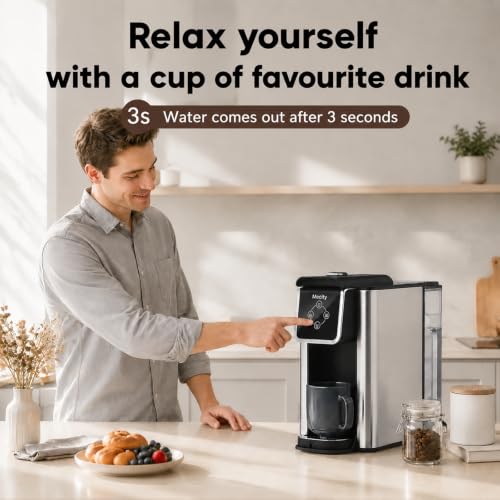 Mecity 3-in-1 Coffee Maker with 50oz Reservoir, Compatible with K-Cup, Silver & Black