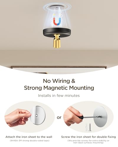 Rechargeable RGB Spotlights for Indoor Decor - Wireless Uplights with Remote & Magnetic Mount
