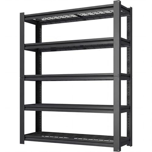 FOSTOKO 72"H x 35"W x 16"D Heavy Duty Metal Garage Shelving, 5-Tier Adjustable Industrial Storage Rack