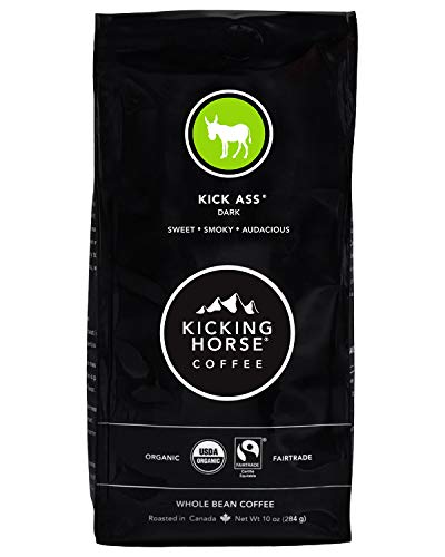 Kicking Horse Coffee Kick Ass Dark Roast Whole Bean 10oz Pack of 6