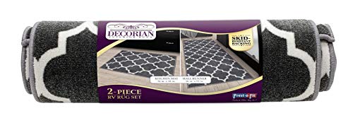 Prest-O-Fit 5-0269 Decorian 2-Piece RV Rug Set - Fossil Gray