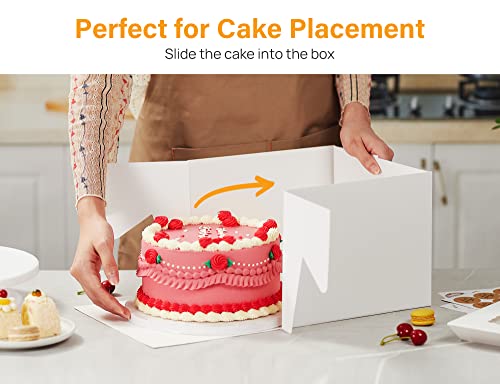 Kootek 15 Pack 10x10x8 Inch Cake Boxes with Clear Windows for Cakes & Pastries