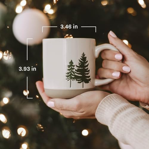 Sweet Water Decor Pine Trees Christmas Mug 14oz Stoneware Holiday Cup