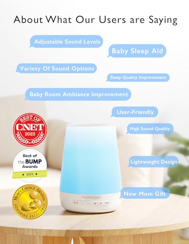 Momcozy Smart Baby Sound Machine with Night Light, White Noise