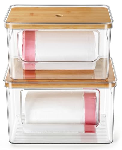 Hudgan Trash Bag Dispenser Under Sink 2-in-1 Garbage Bag Holder & Organizer for Kitchen & Laundry