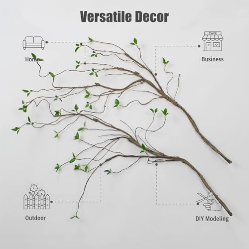 Artificial Tree Branches with Realistic Leaves - 57 Inches, 2 Pack for Indoor Outdoor Decor
